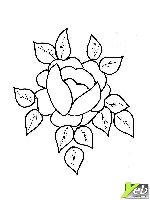 coloriage une rose pour toi maman dans la catégorie fleur yeb