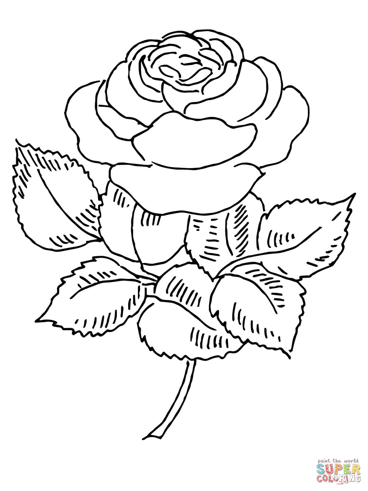 blooming rose coloriage en ligne