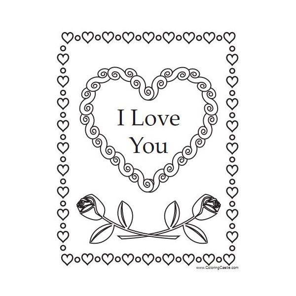 i love you coloring pages flowers - photo #19