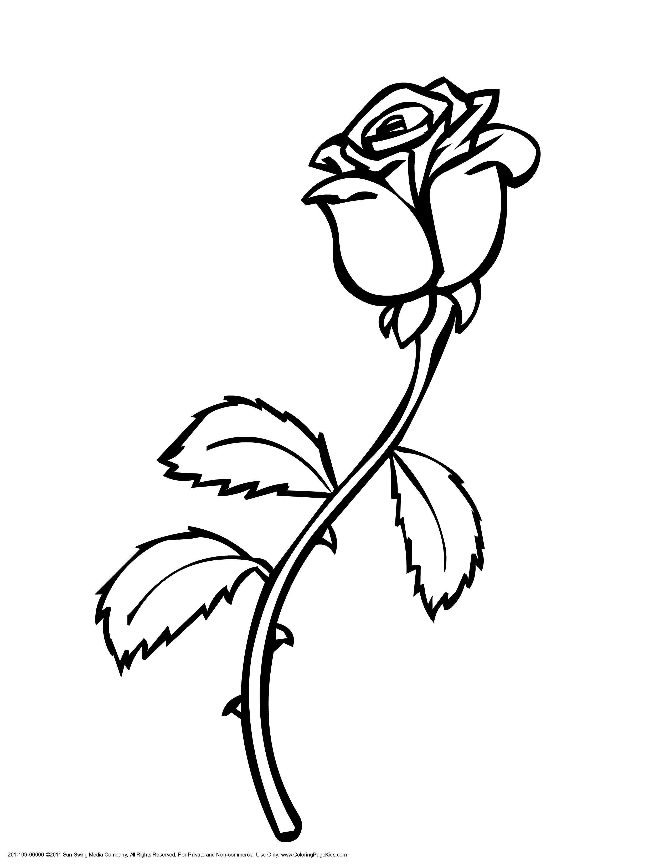 rose dessin à colorier
