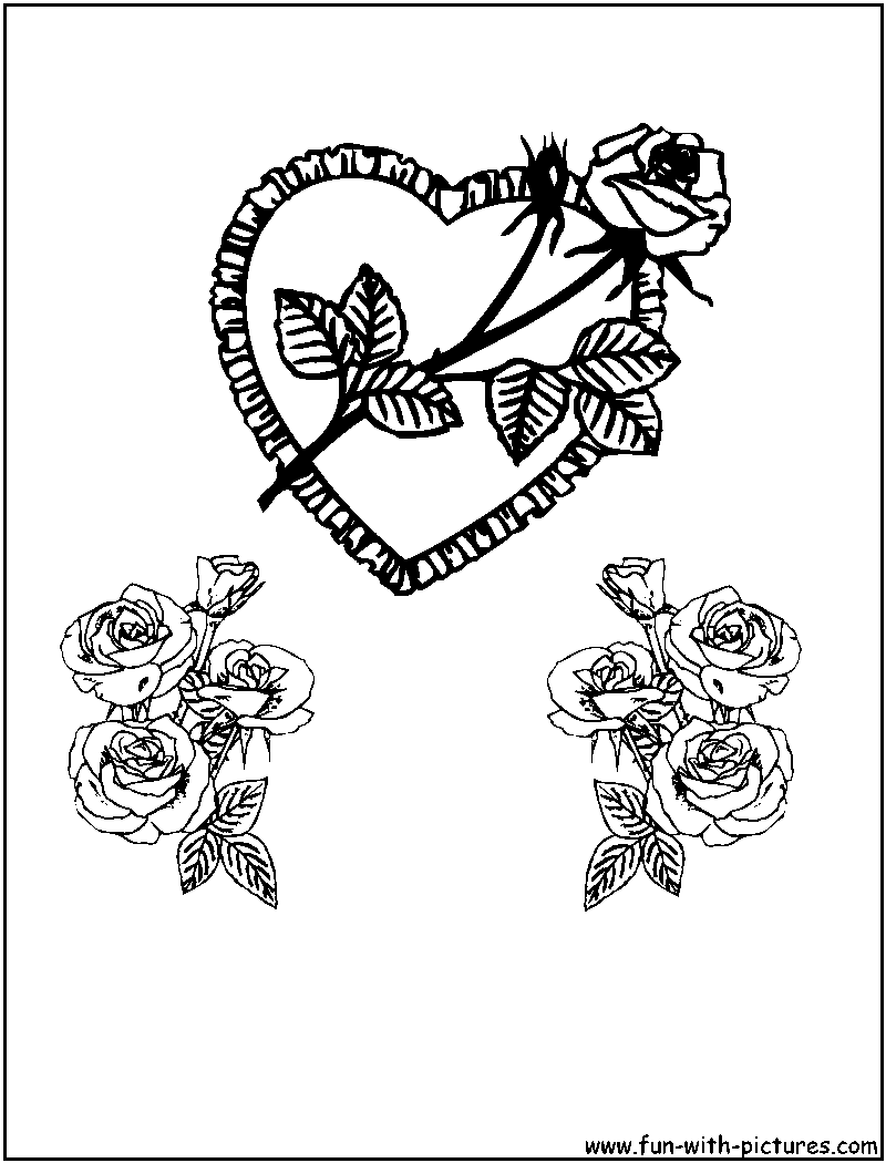 valentine roses dessin à colorier