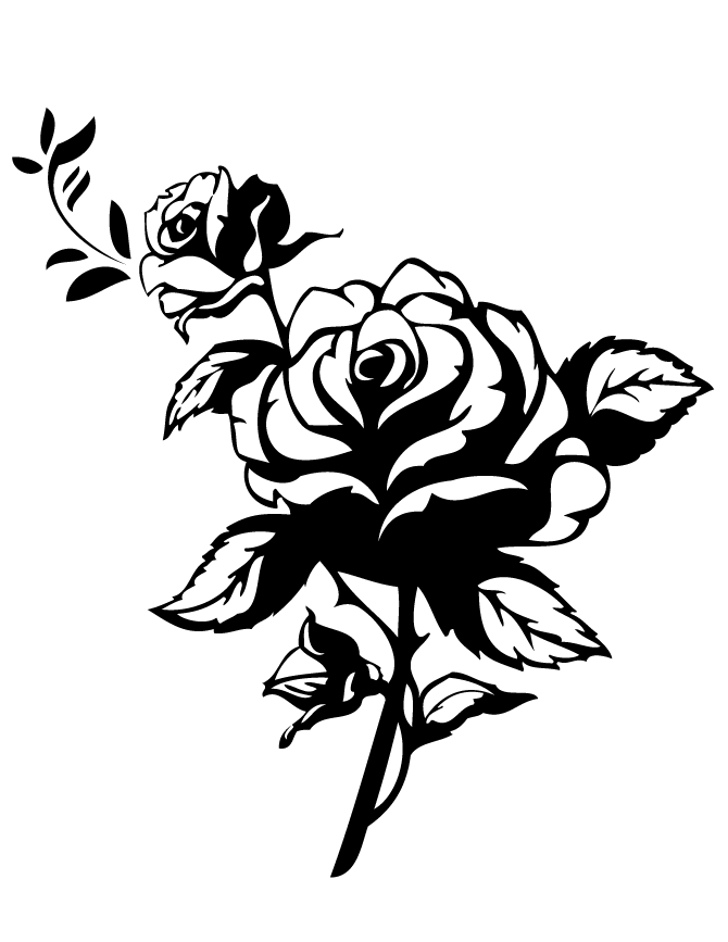 pretty roses dessin à colorier 