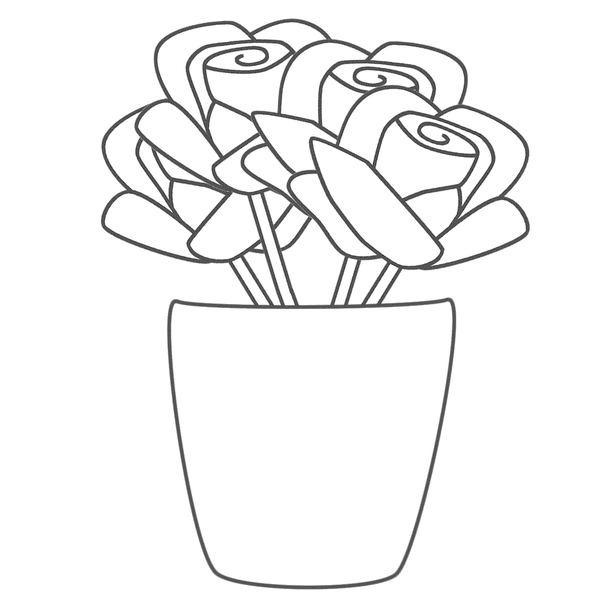 roses in a vase dessin à colorier (mother's day)