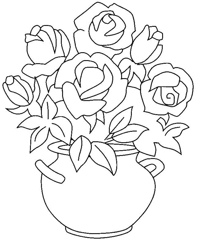 coloriages fleurs et plantes roses rose