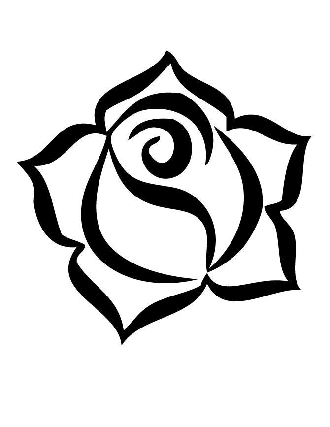 rose logo dessin à colorier 