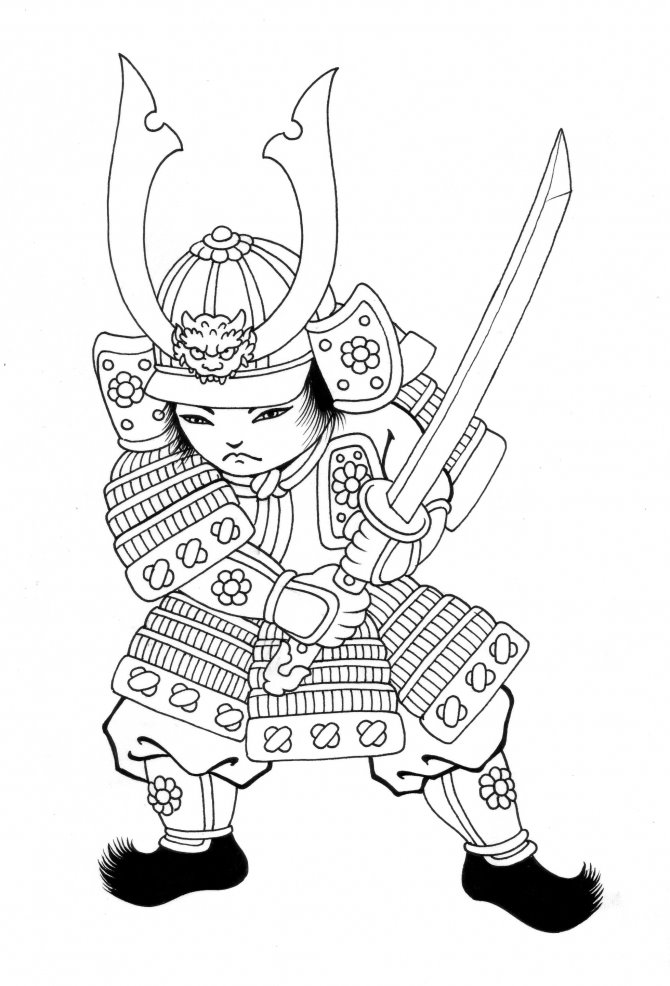 Image #22421 - Coloriage samourai gratuit