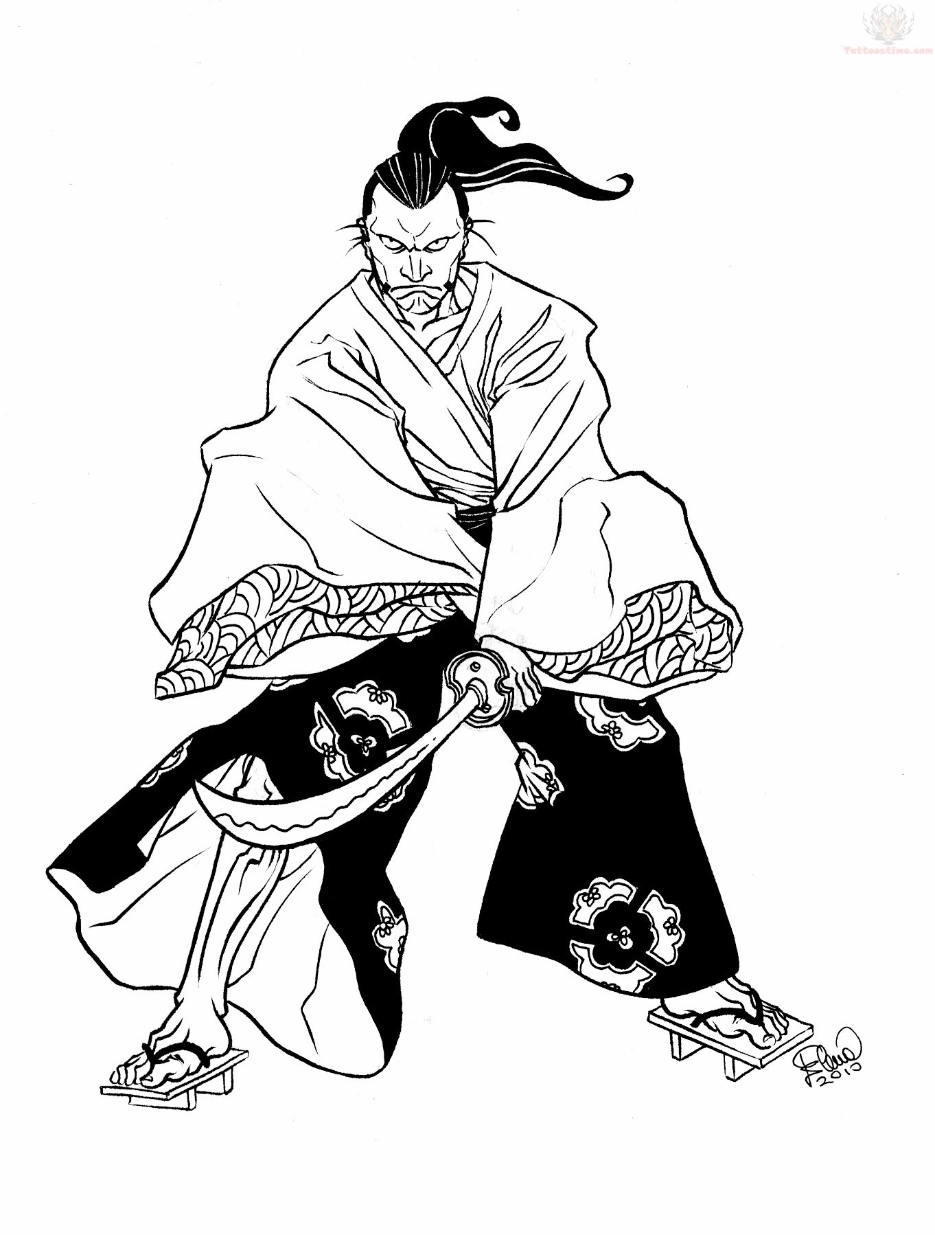Image #22425 - Coloriage samourai gratuit