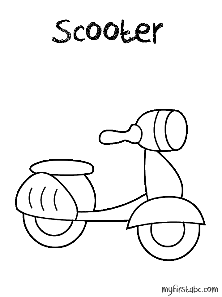Dessin #16751 - Image de scooter a imprimer et colorier