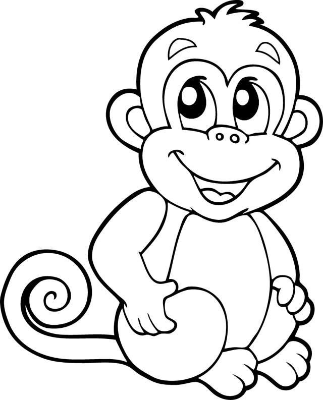 Dessin #13761 - coloriage de singe gratuit a imprimer