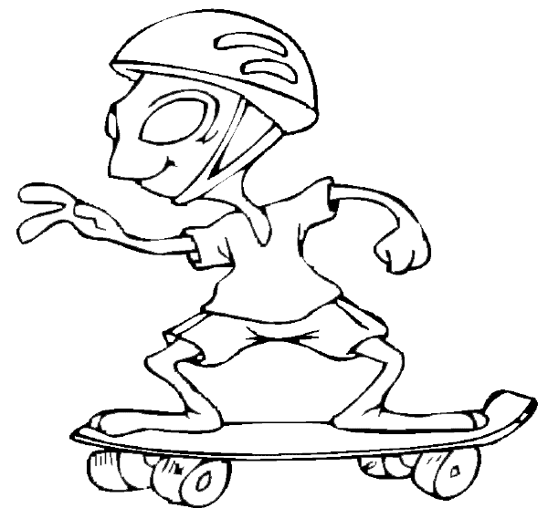 Dessin #16769 - dessin de skateboard pour imprimer et colorier