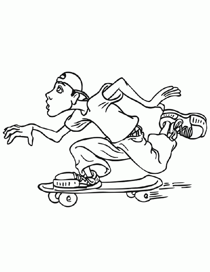 Dessin #16771 - Dessin de skateboard pour imprimer et colorier