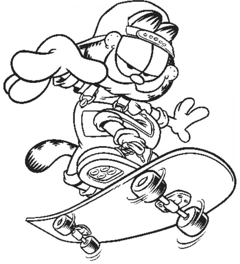 Dessin #16774 - coloriage gratuit de skateboard à imprimer