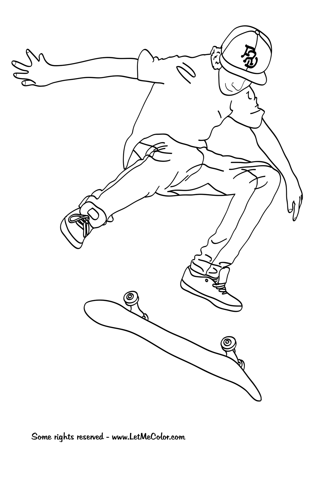 Dessin #16779 - Image de skateboard a colorier