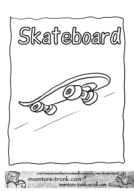 Dessin #16783 - Dessin gratuit skateboard a imprimer et colorier