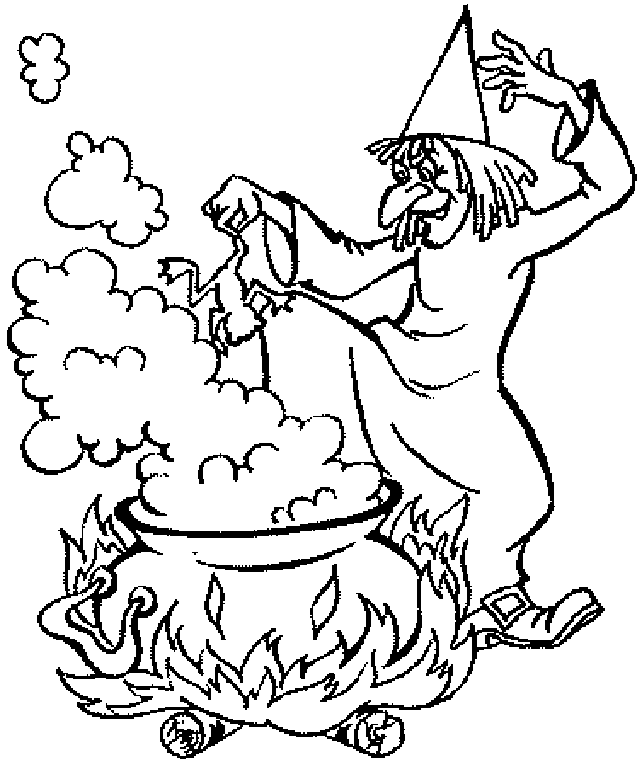 Dessin #15551 - dessin de sorcière à colorier