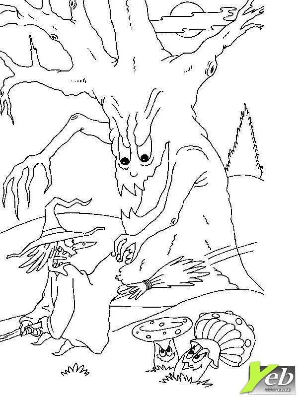 Dessin #15556 - dessin de sorcière gratuit a imprimer et colorier