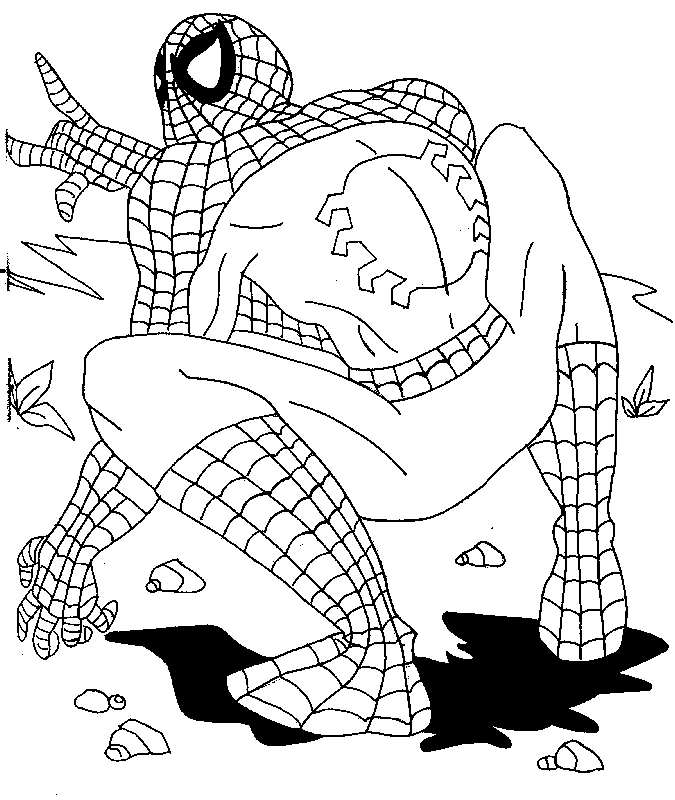 coloriage spiderman à colorier 