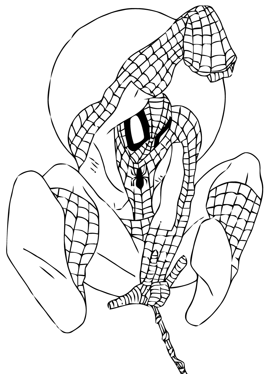 coloriage spiderman dans coloriage spiderman