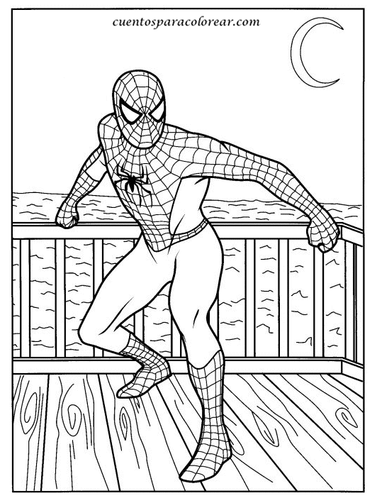 de spiderman. dibujar y colorear personajes infantiles spiderman
