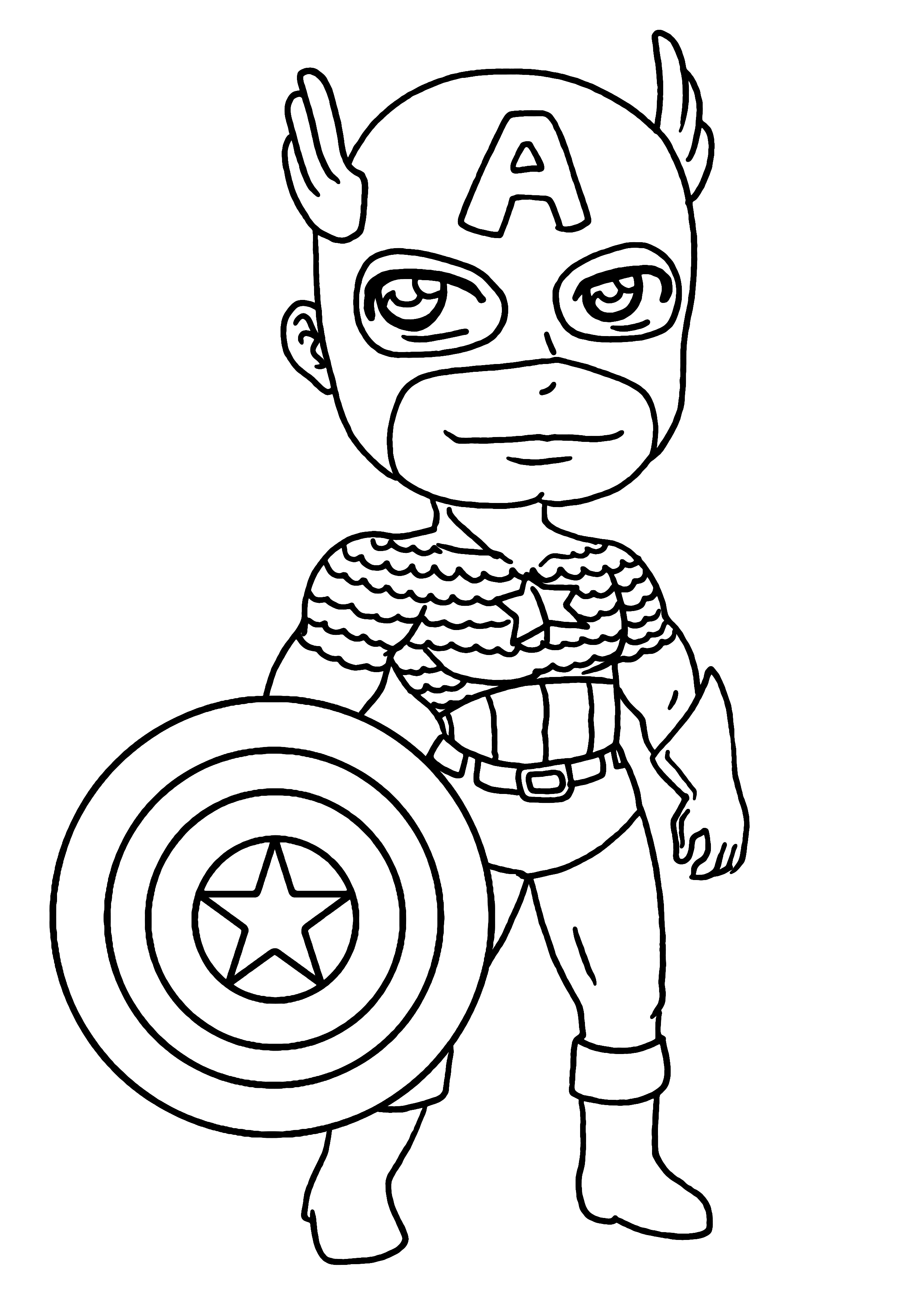 coloriages de super héros captain america
