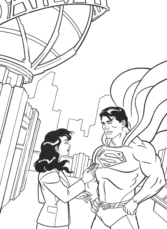 coloriage superman & loïs lane