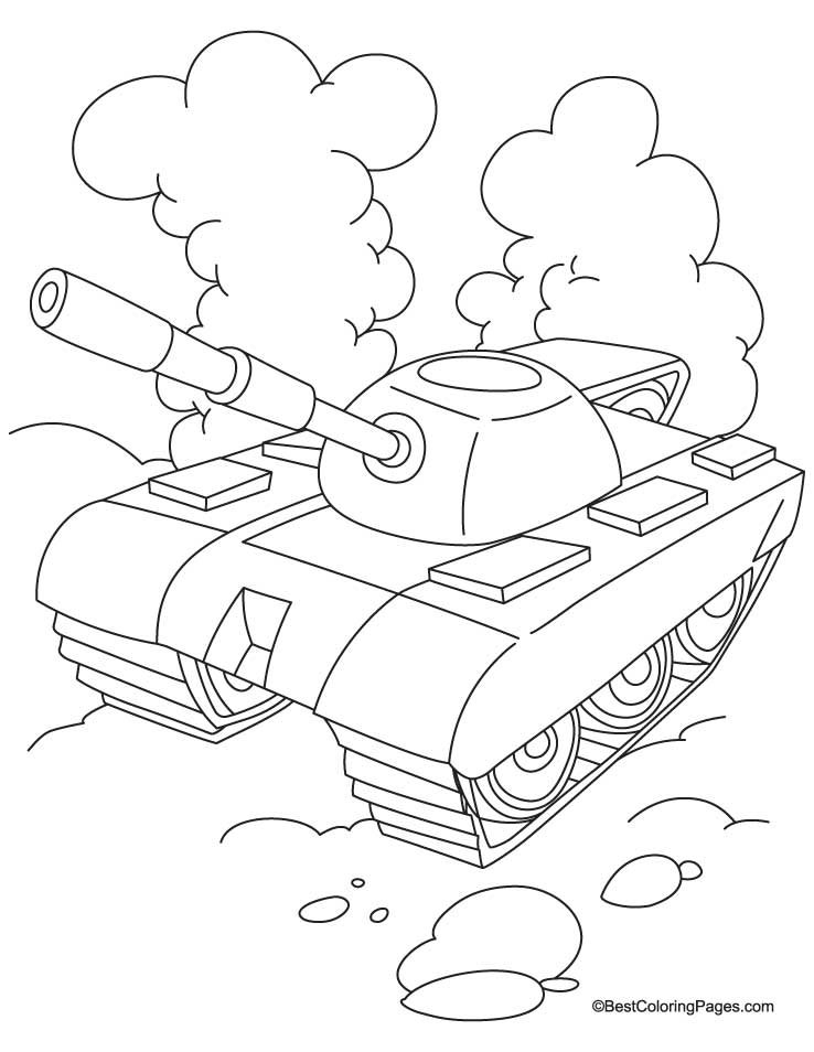 Dessin #16829 - Dessin de tank à colorier