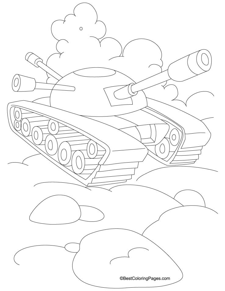 Dessin #16848 - dessin de tank à colorier