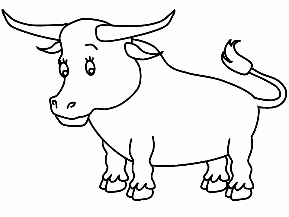 Dessin #13826 - beau dessin de taureau à colorier pour t'amuser