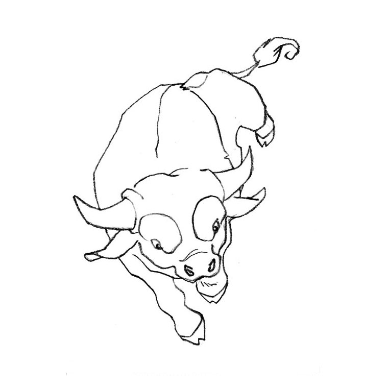 Dessin #13843 - dessin de taureau gratuit a imprimer et colorier