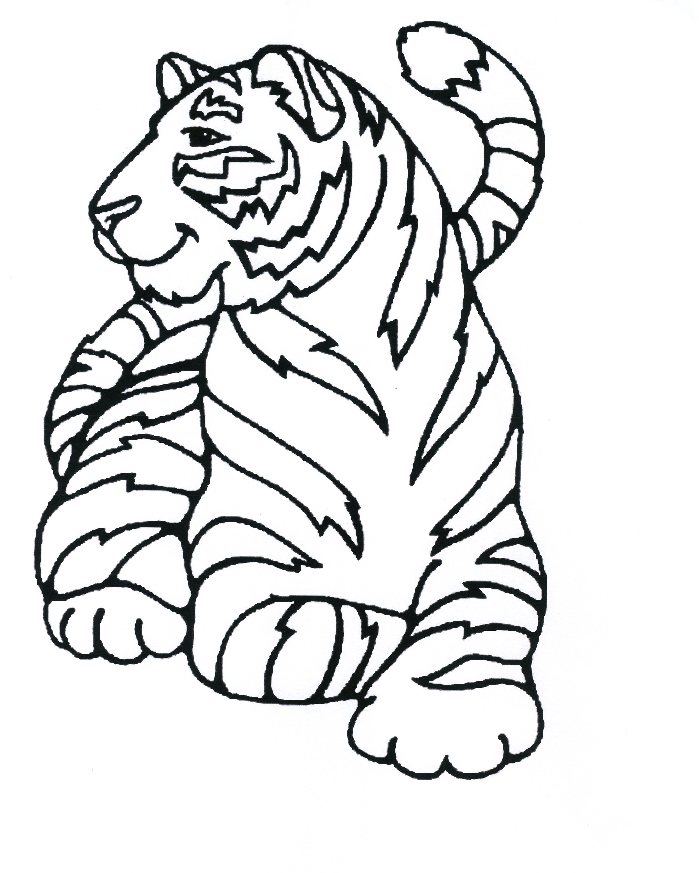 Coloriage de tigre gratuit a imprimer et colorier