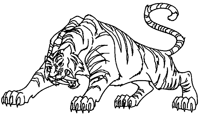 Coloriage de tigre imprimer et colorier