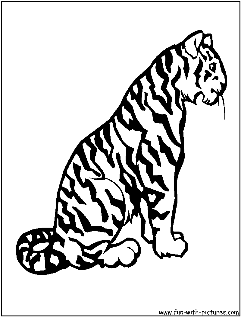 Coloriage de tigre à colorier