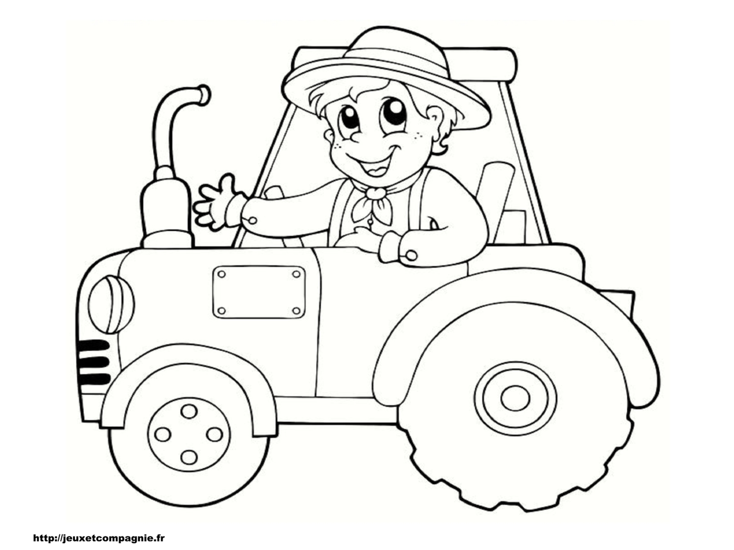Image Coloriage tracteur gratuit