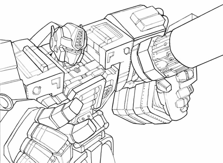 coloriage transformers arme au poing