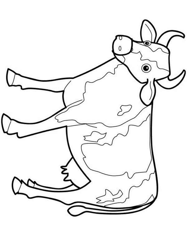 Dessin #13850 - un beau dessin de vache a colorier - niveau débutant