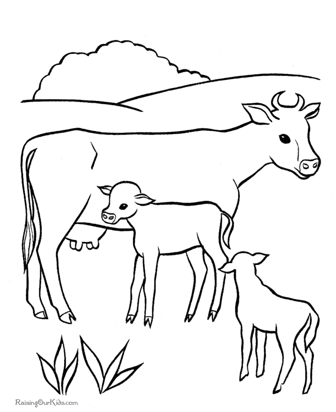 Dessin #13855 - Dessin de vache a colorier