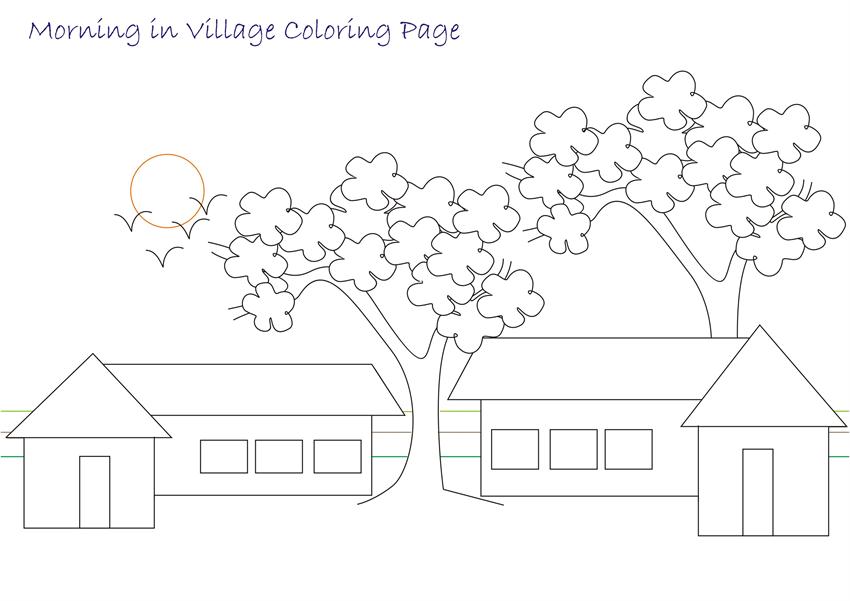 Image #22831 - Coloriage village gratuit