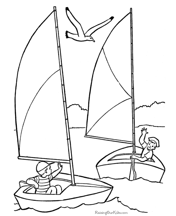 Dessin #16887 - dessin de voilier gratuit à imprimer et colorier