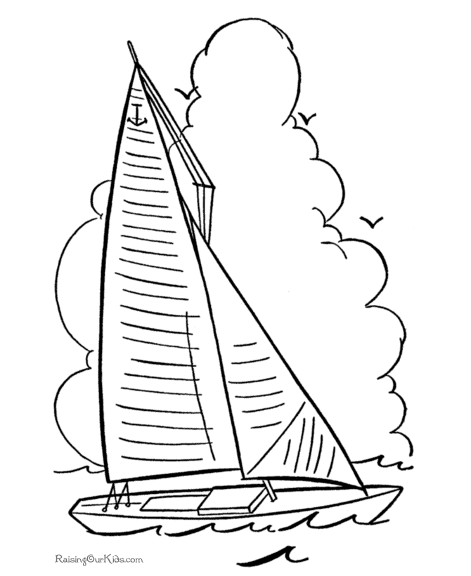 Dessin #16901 - dessin de voilier à imprimer