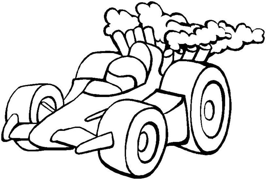 Dessin #16925 - dessin de voiture de course gratuit à imprimer et colorier