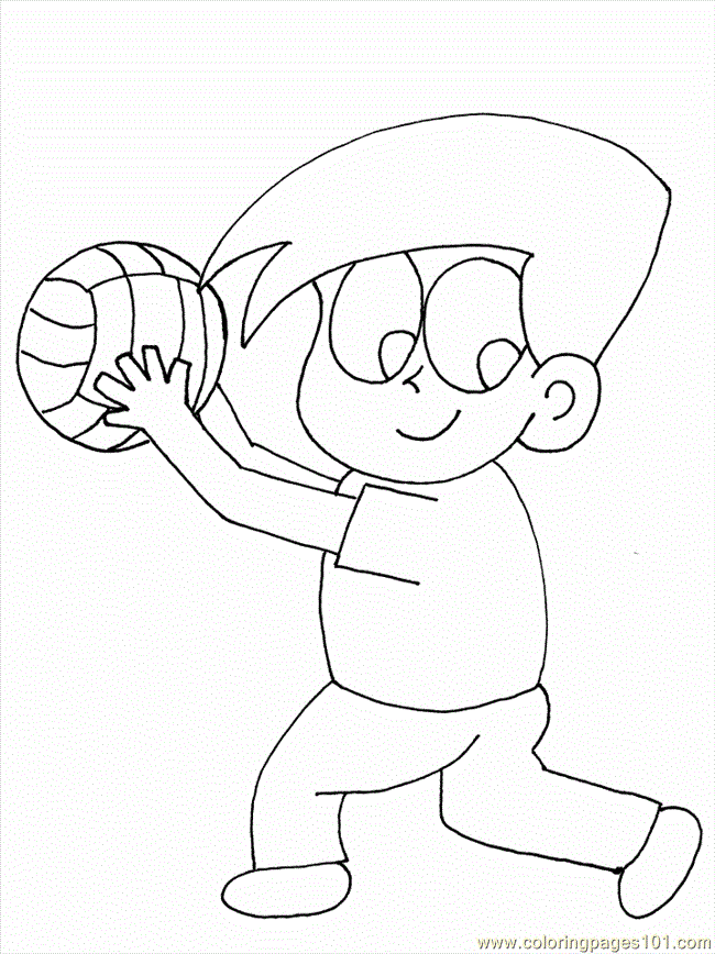 Image #17659 - Coloriage volleyball gratuit
