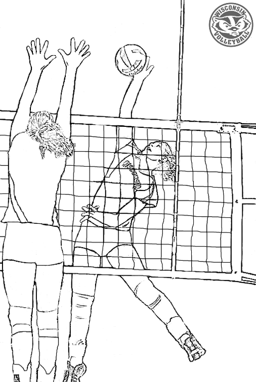 Image #17660 - Coloriage volleyball gratuit