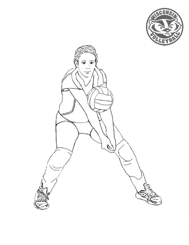 Image #17664 - Coloriage volleyball gratuit
