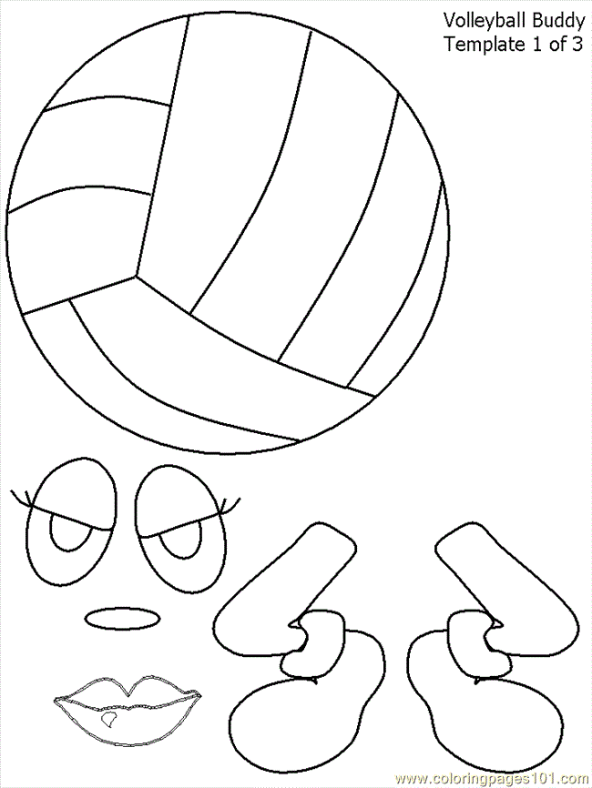 Image #17670 - Coloriage volleyball gratuit