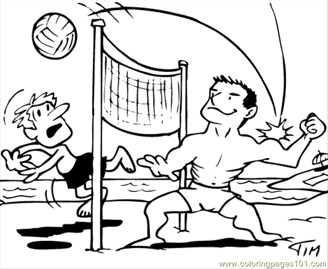 Image #17680 - Coloriage volleyball gratuit