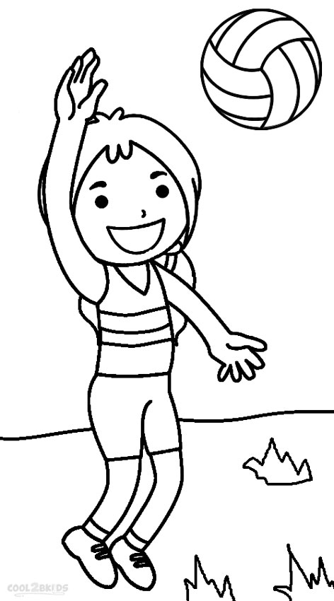 Image #17681 - Coloriage volleyball gratuit