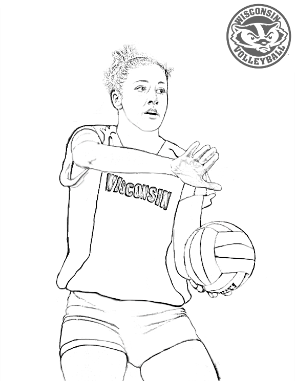 Image #17685 - Coloriage volleyball gratuit