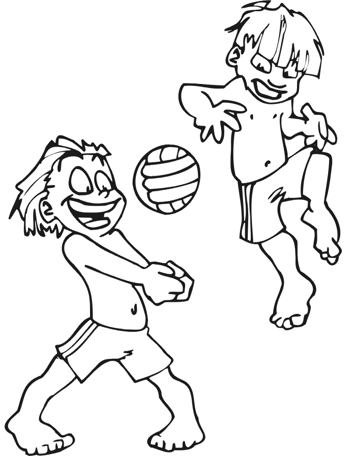 Image #17689 - Coloriage volleyball gratuit