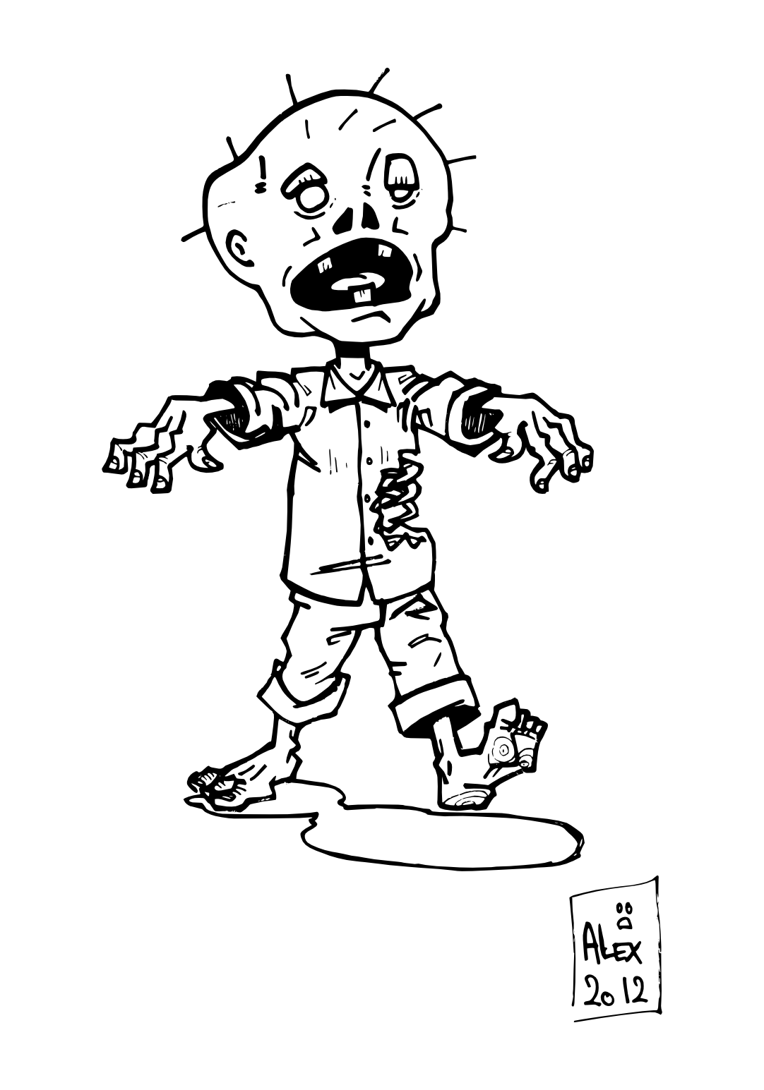 49 dessins de coloriage zombie à imprimer sur LaGuerche.com  Page 2
