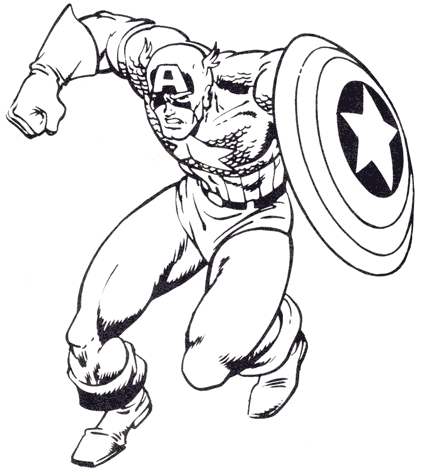 coloriage capitaine america - Coloriages Captain America à imprimer et dessins Captain 